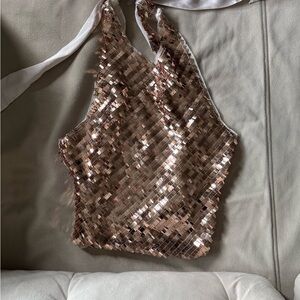 Sequin Halter Top
